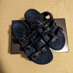 Vionic Misa Slide Sandal | Navy | 3 Buckle | Size 9 | LIKE NEW
